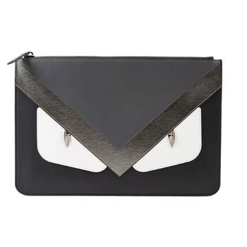 fendi 7n0078 a5tl|Fendi Men's Black Roman Leather Pouch 7N0078.